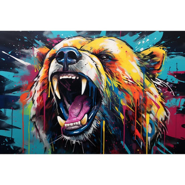 Colourful Bear Canvas